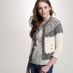 NWT J. Crew Handknit Fair Isle Cardigan, size S